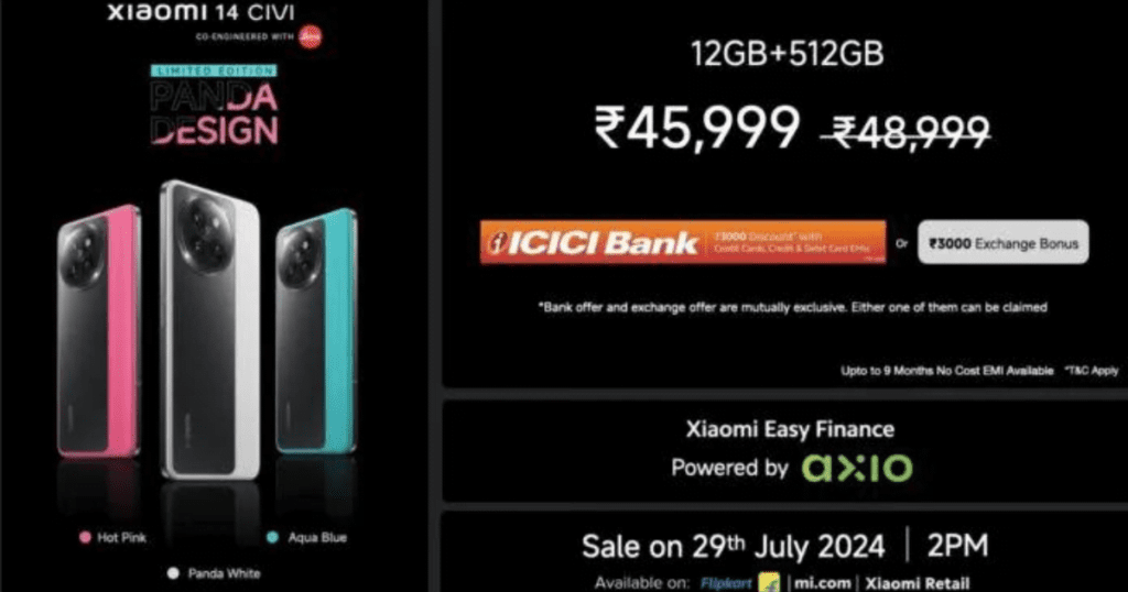 Xiaomi 14 Civi Panda Price and Sale in India