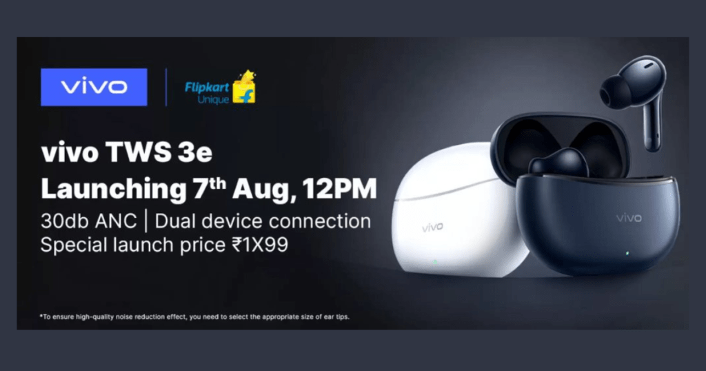 Vivo TWS 3e Earbuds Launching on August 7