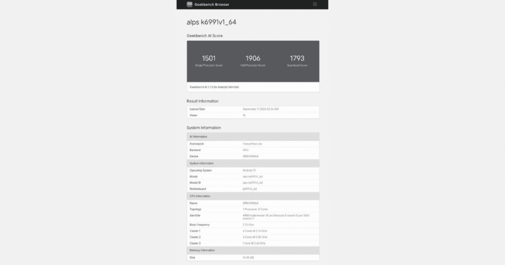 MediaTek Dimensity 9400 Scores